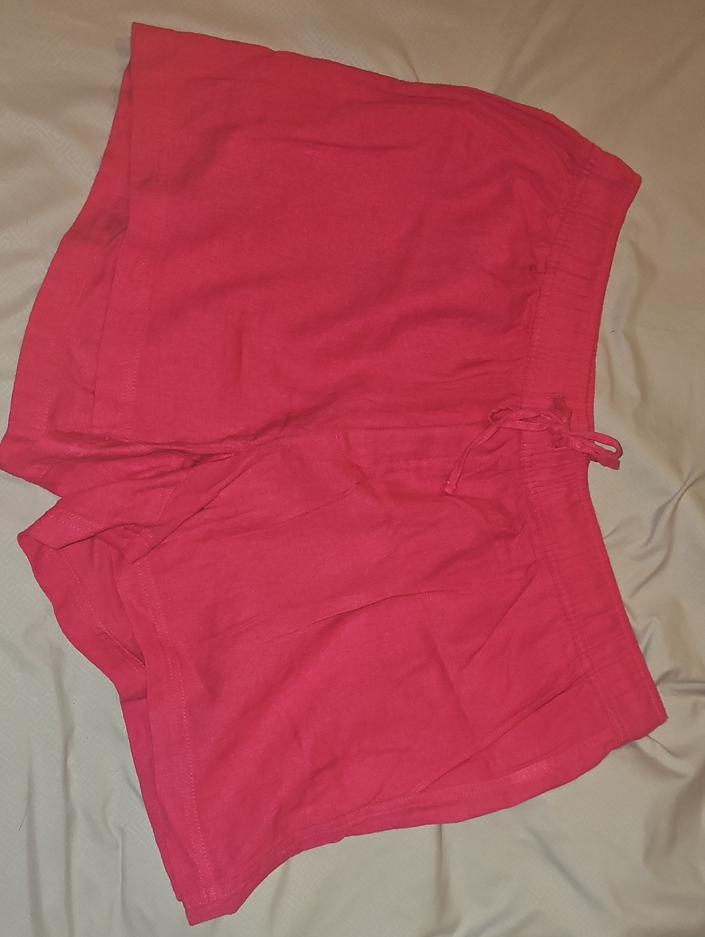 GAP Hot Pink Drawstring Linen-blend Shorts